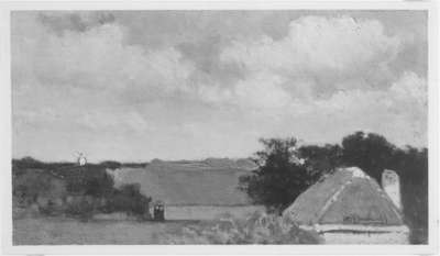Wolkenhimmel mit Bauernhäusern