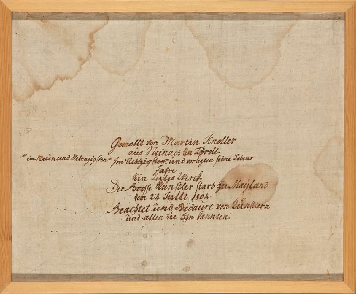 Beschriftete Leinwand zu Inv.Nr. 14910