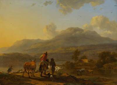 Italienische Landschaft im Abendlicht