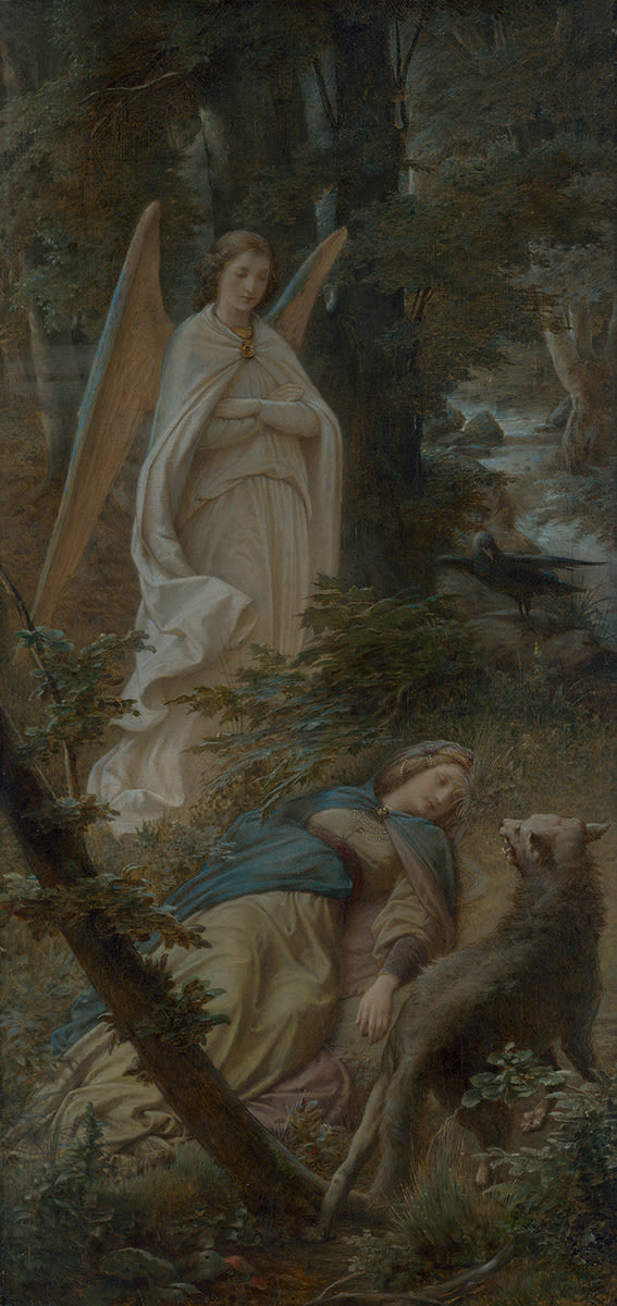 Berta schläft im Walde (Triptychon, linker Flügel)