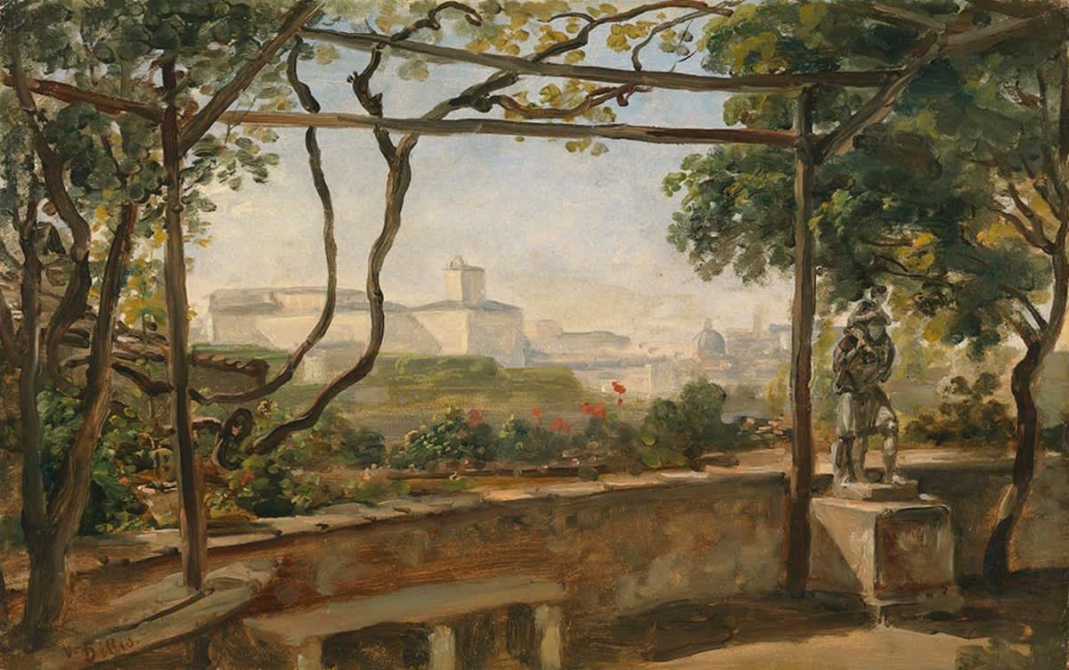 Blick von der Villa Malta auf den Quirinal