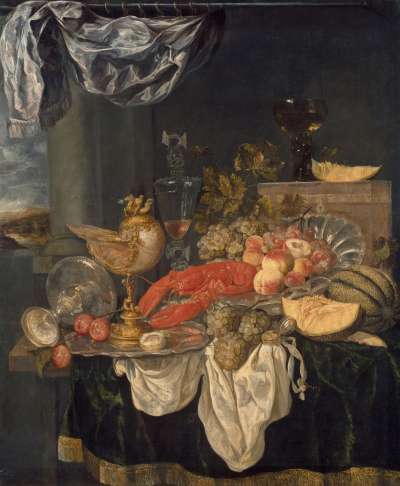 Großes Stillleben mit Hummer