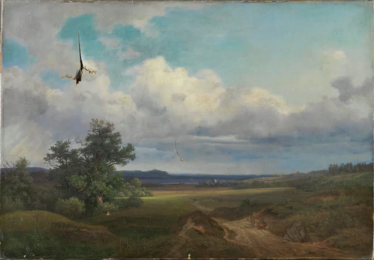 Landschaft mit Eiche