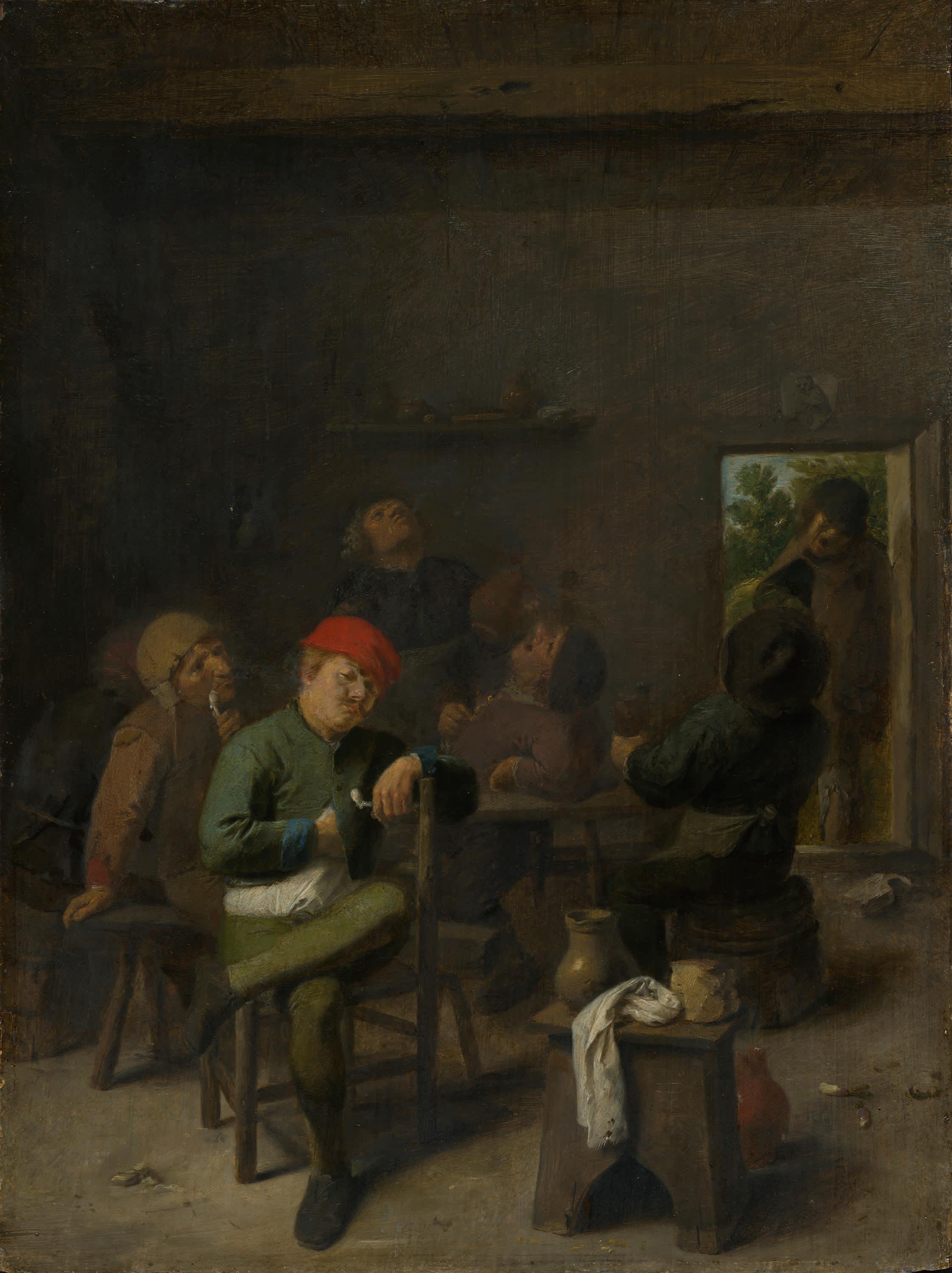 Rauchende und trinkende Bauern