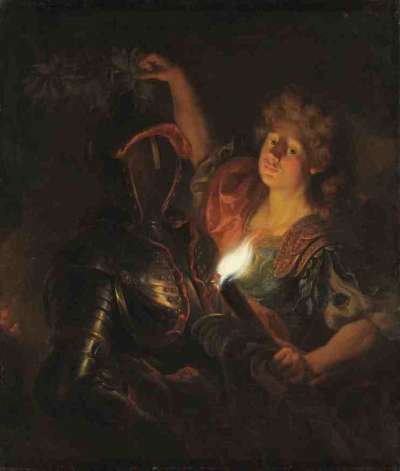 Krieger mit Fackel und Lorbeer