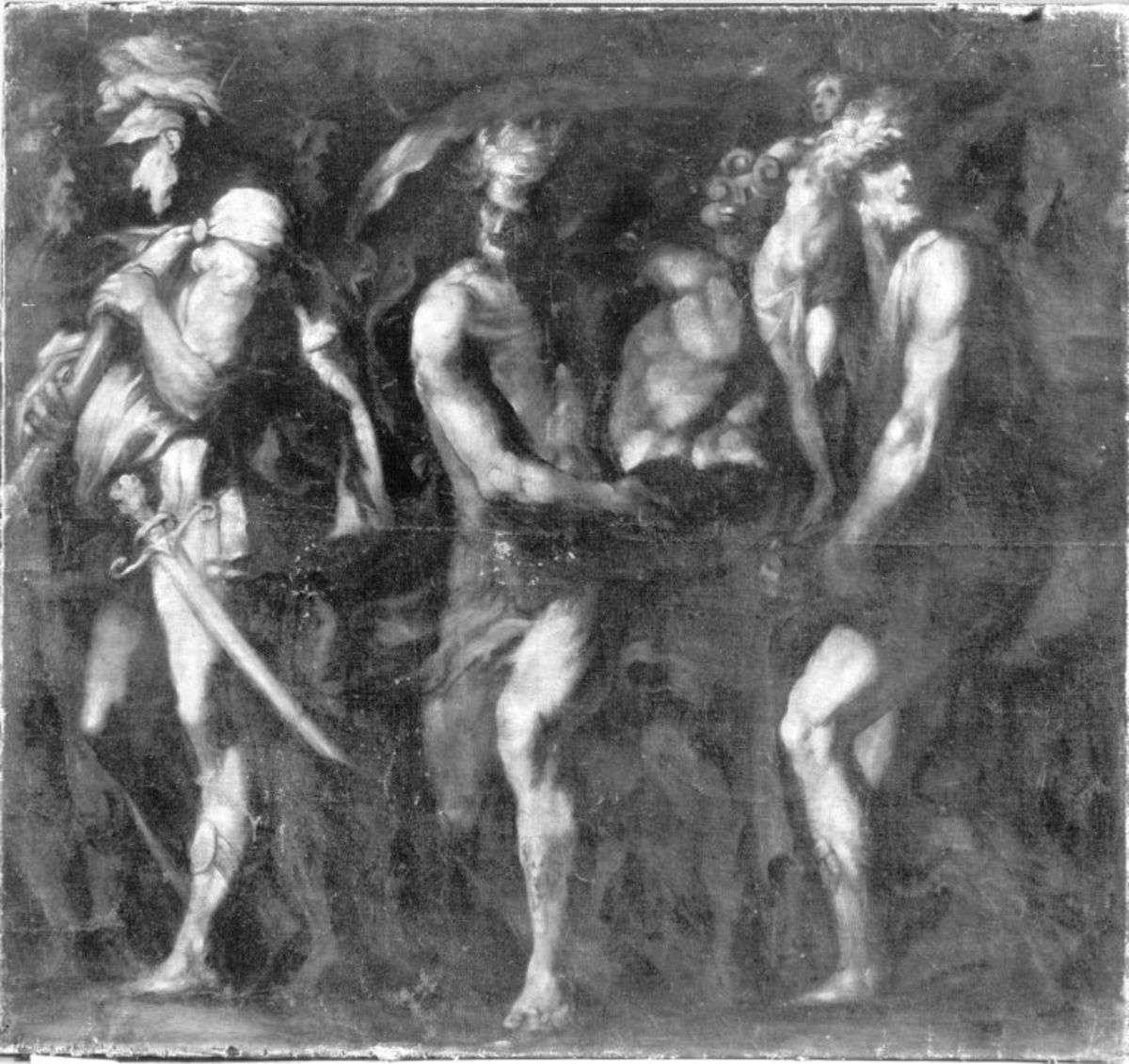 Soldaten mit Beutestücken