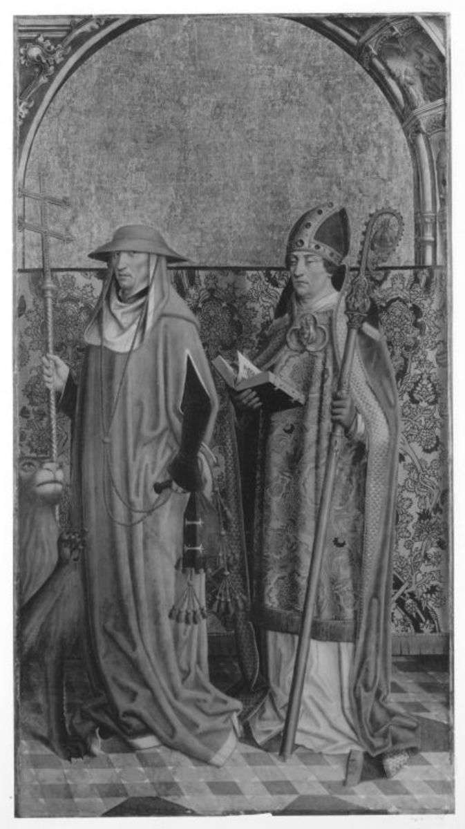 Der hl. Hieronymus und ein hl. Bischof (Ambrosius?)
Außenseite: Vision des hl. Bernhard