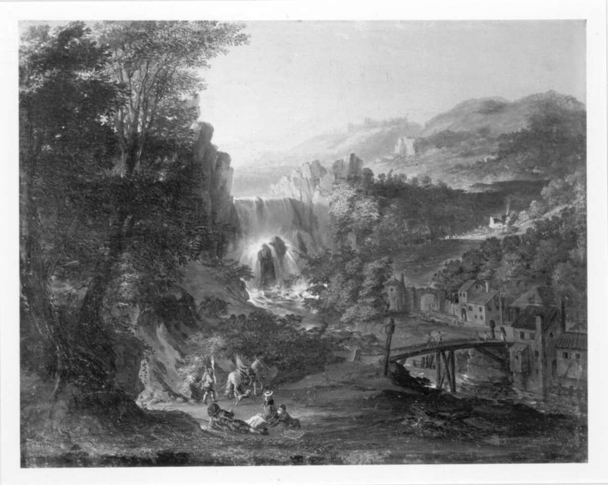 Landschaft mit Wasserfall
