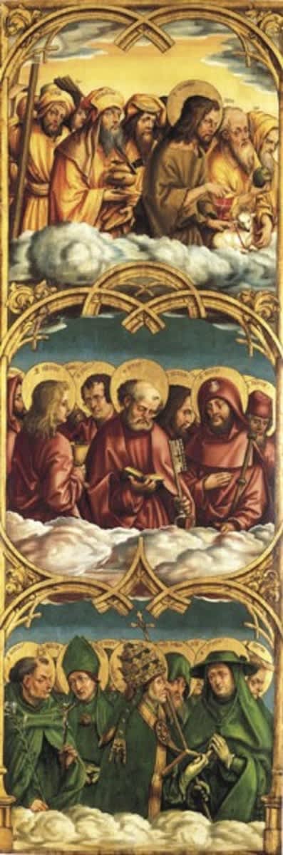 Allerheiligenaltar, linker Flügel: Gestalten der Lauretanischen Litanei