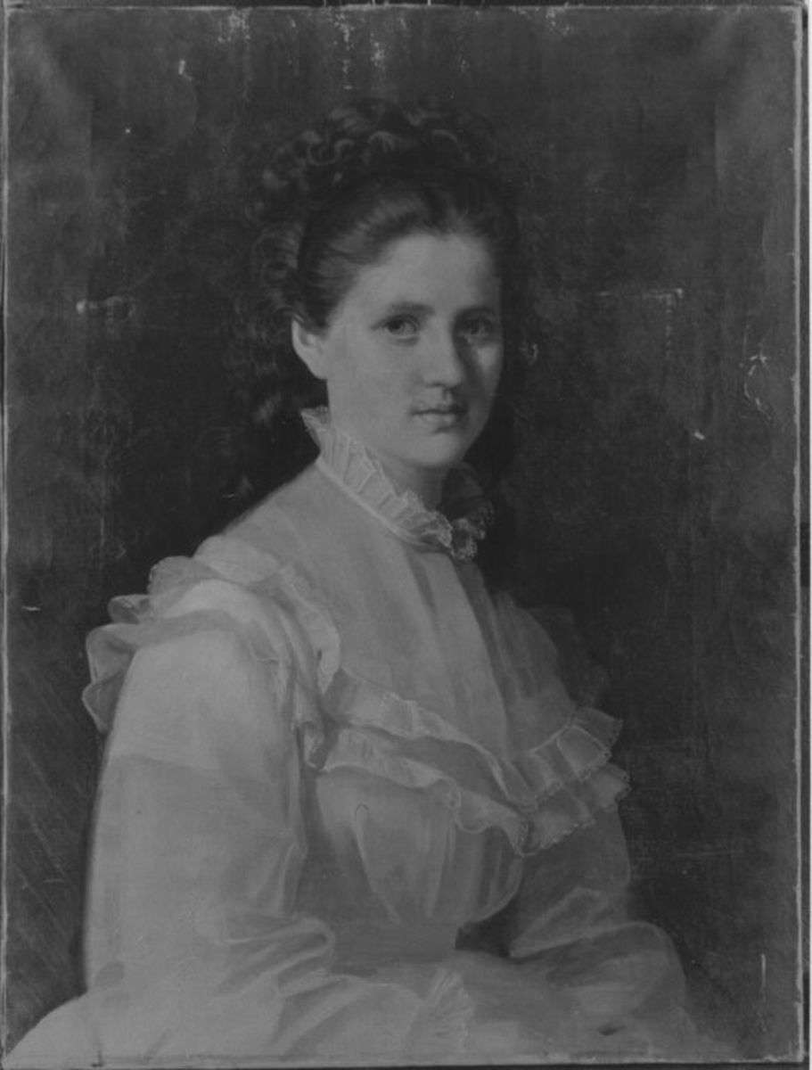 Bildnis einer jungen Frau in weißem Kleid