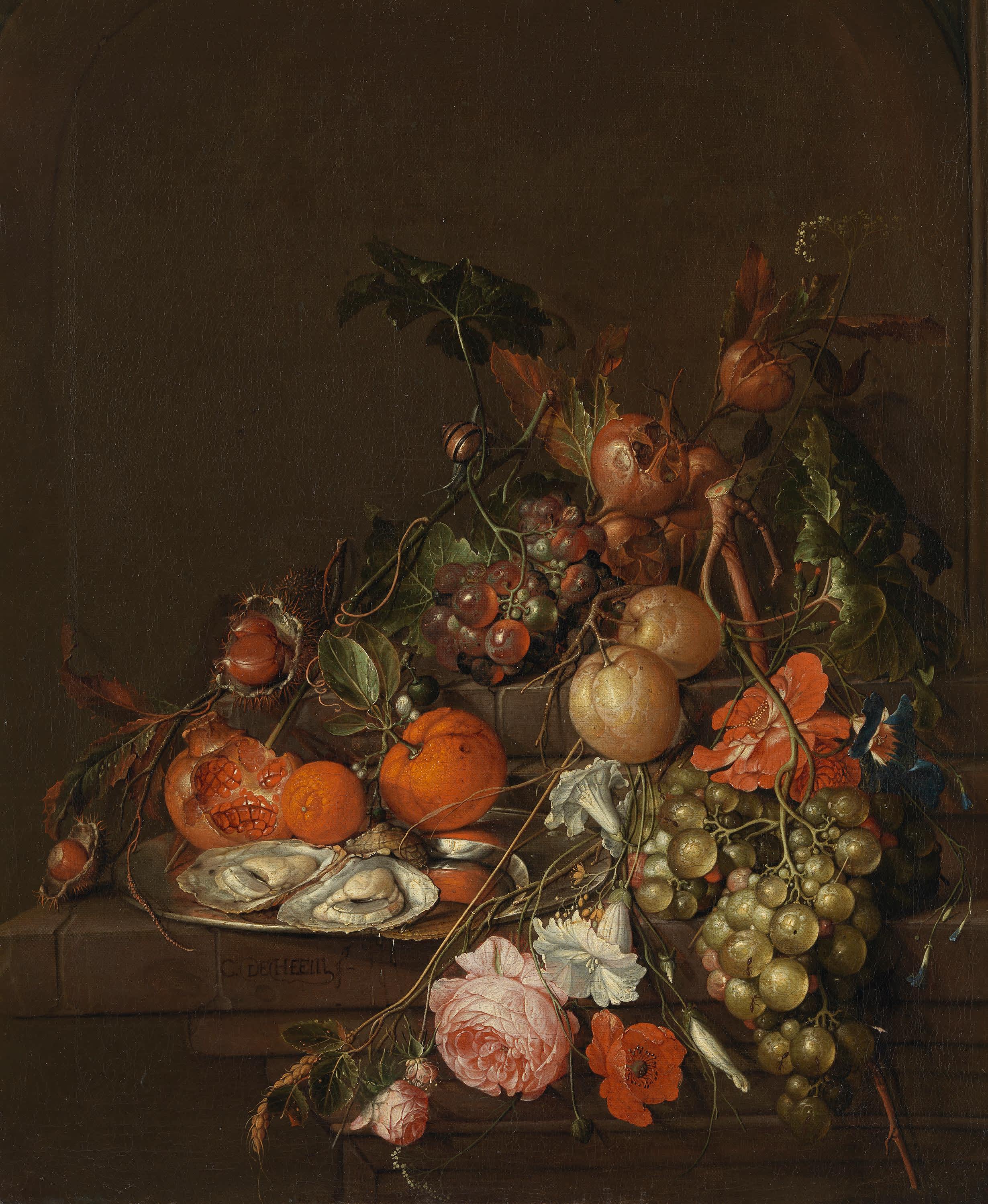 Stillleben mit Früchten und Blumen