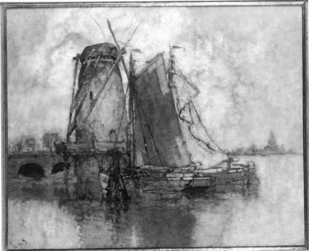 Windmühlen am Wasser