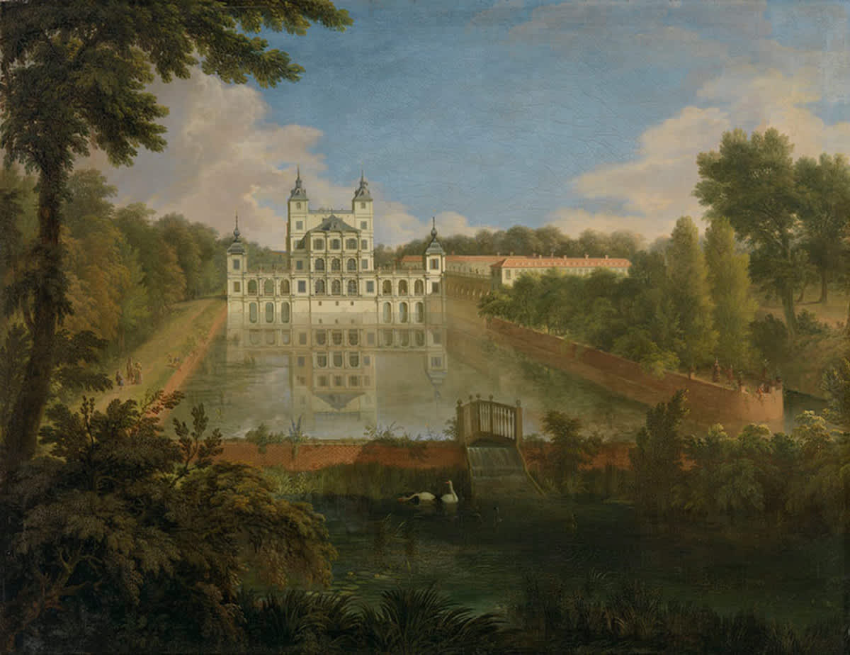 Das alte Schloss Benrath bei Düsseldorf, Ansicht von Norden