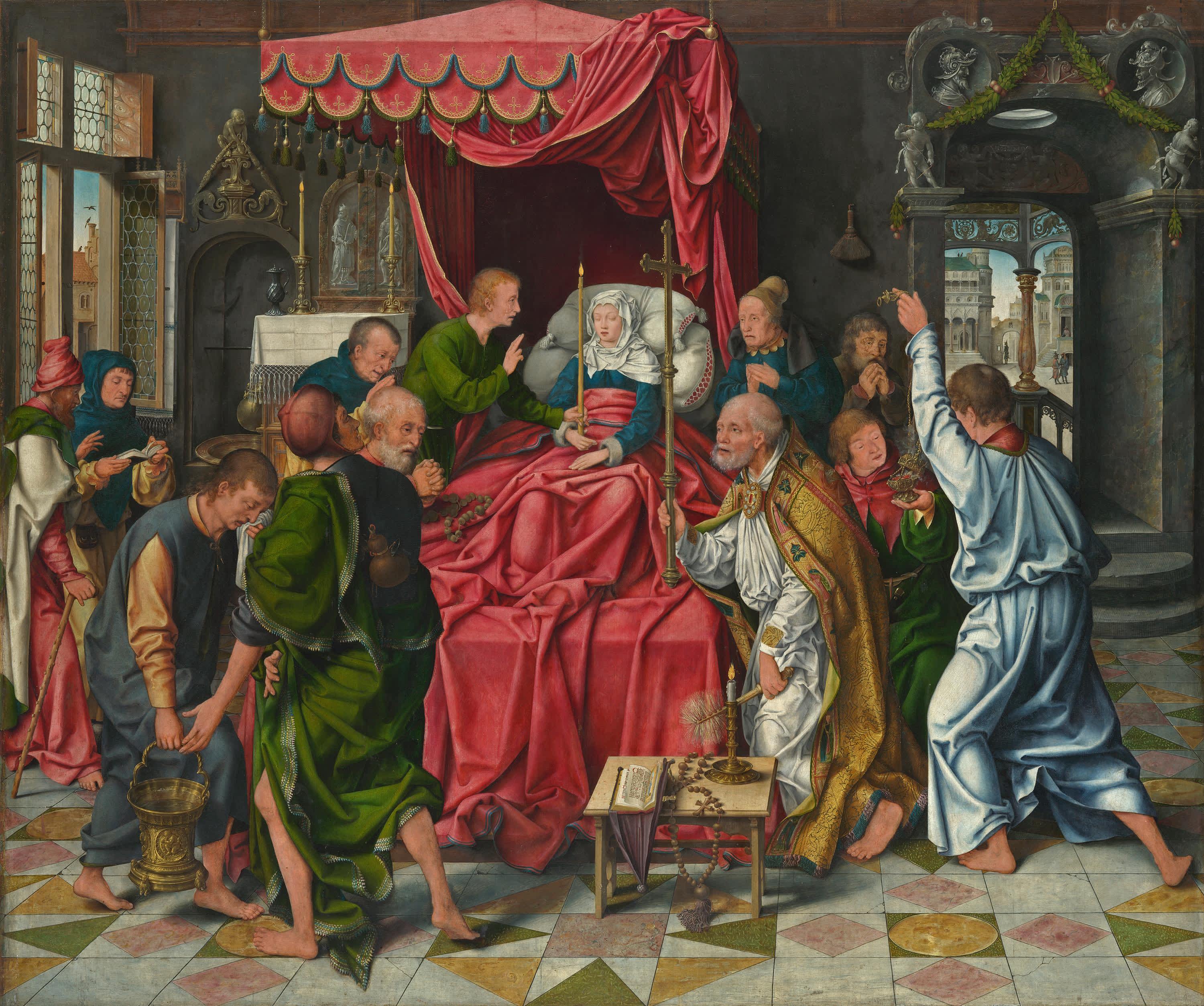 Marientod-Altar, Mitteltafel: Tod Mariä