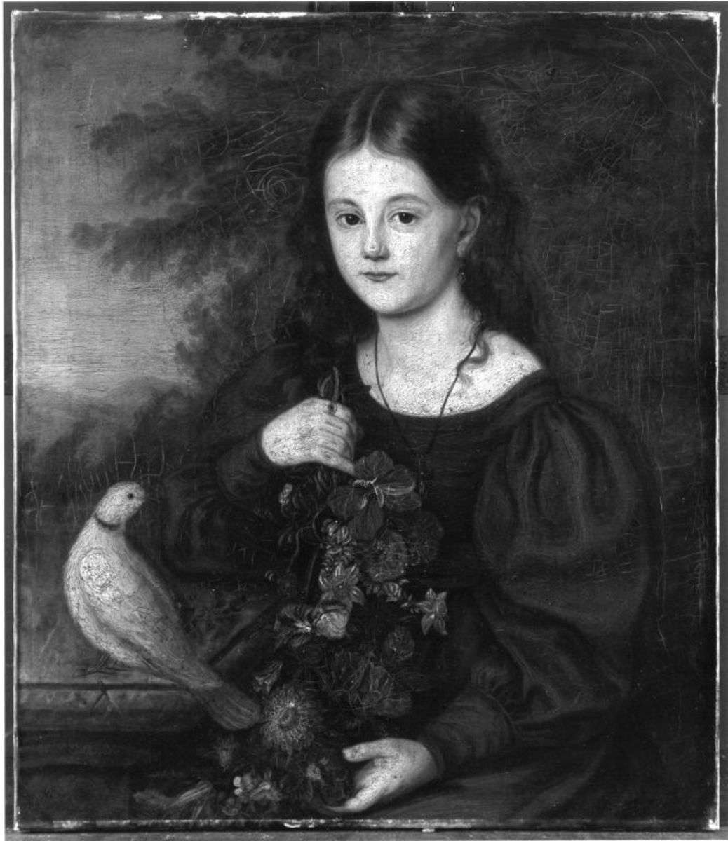 Mädchen mit Blume und Taube (Auguste von Heiligenstein)