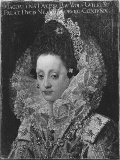 Bildnis der Herzogin Magdalena von Bayern, Gemahlin Herzog Wolfgang Wilhelms von Pfalz-Neuburg, im Hochzeitsstaat (1597-1628)