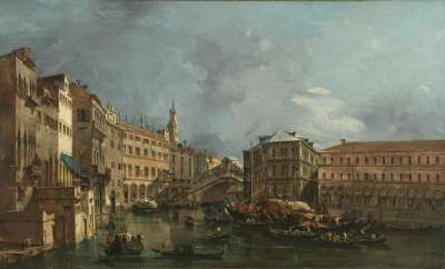 Blick auf den Rialto und den Palazzo dei Camerlenghi