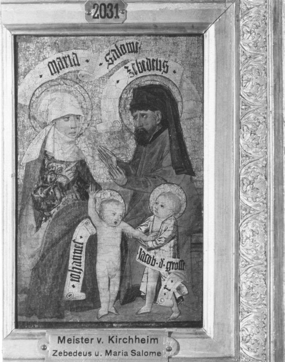 Zweiter Kirchheimer Sippenaltar: Zebedeus und Maria Salome mit Johannes und Jacobus d. Ä.