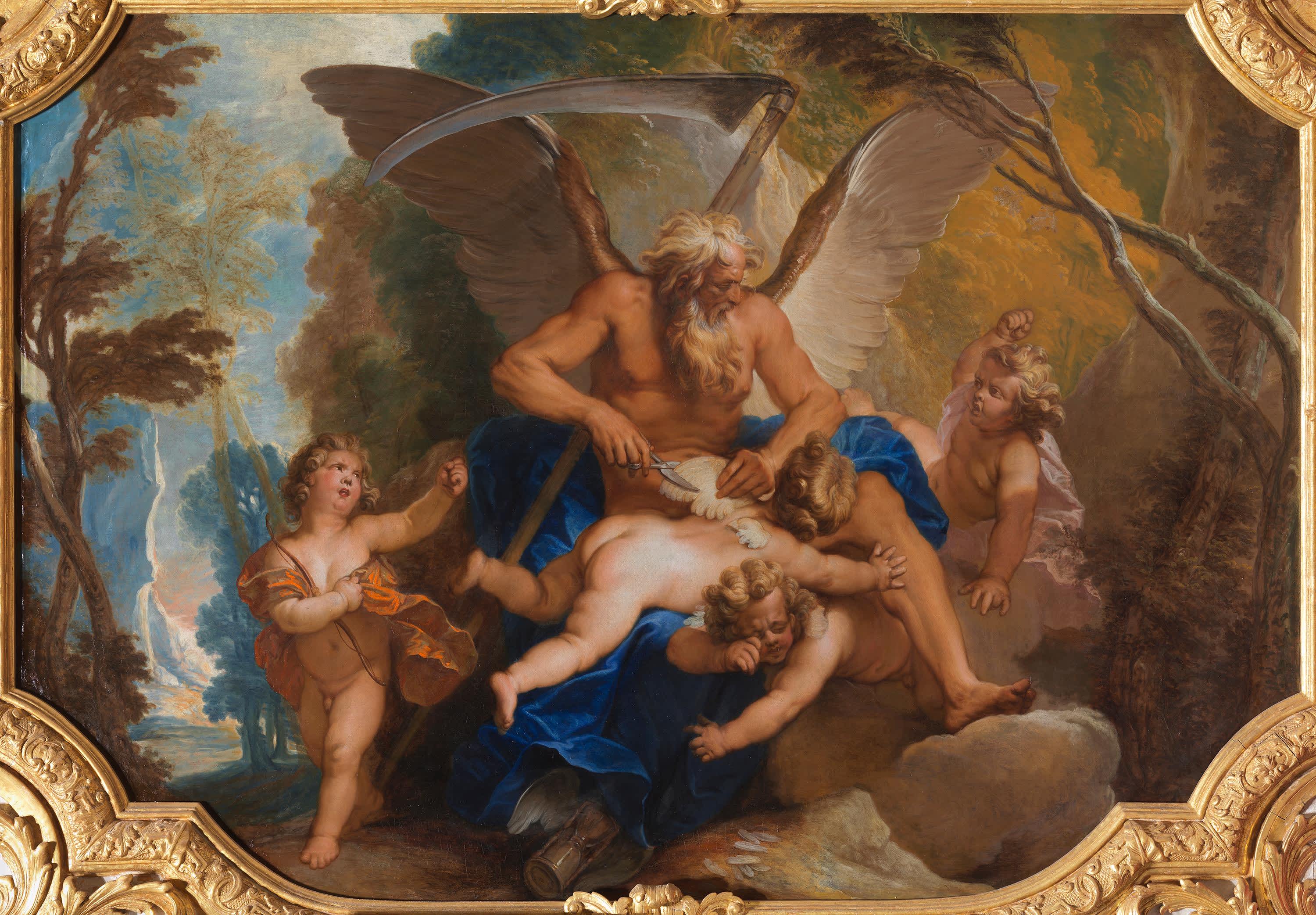 Saturn den Eroten die Flügel stutzend