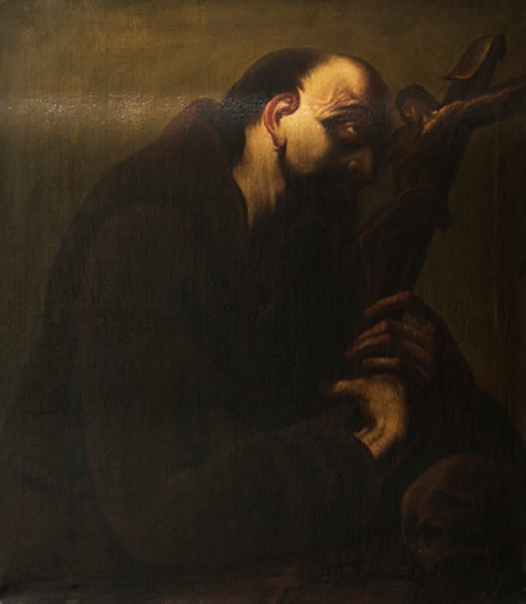 Der hl. Franziskus das Kreuz betrachtend