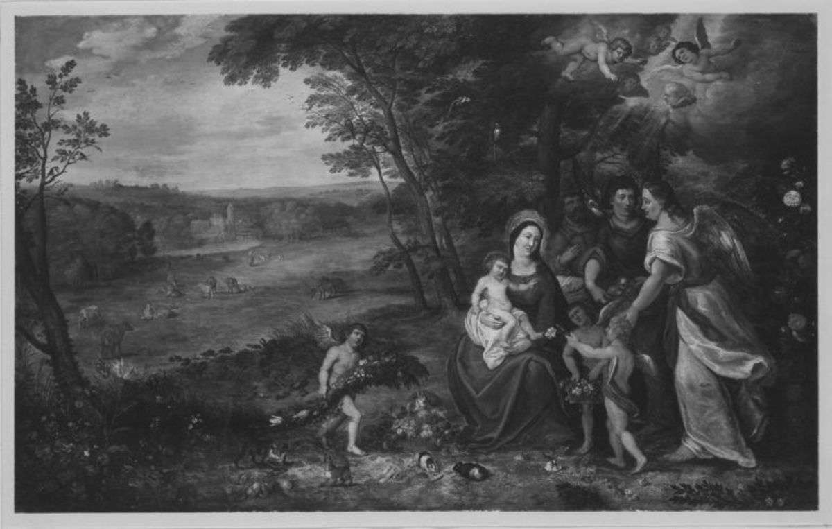 Die Heilige Familie in einer Landschaft