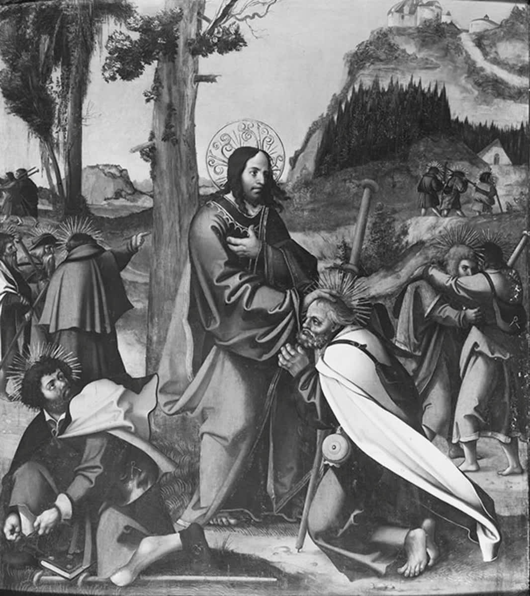 Aussendung der Apostel
(Anmontierte Rückseite: Taufe des Kämmerers durch Philippus)