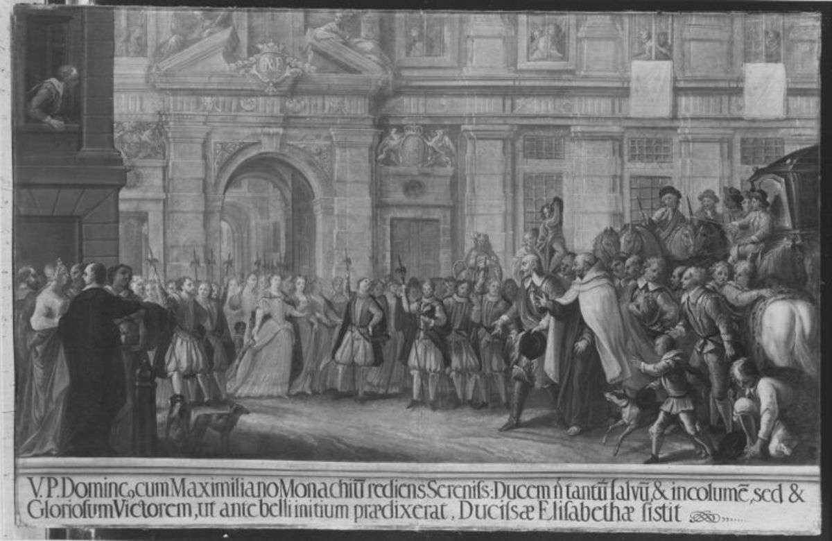 Empfang des Herzogs und des Paters durch die Herzogin