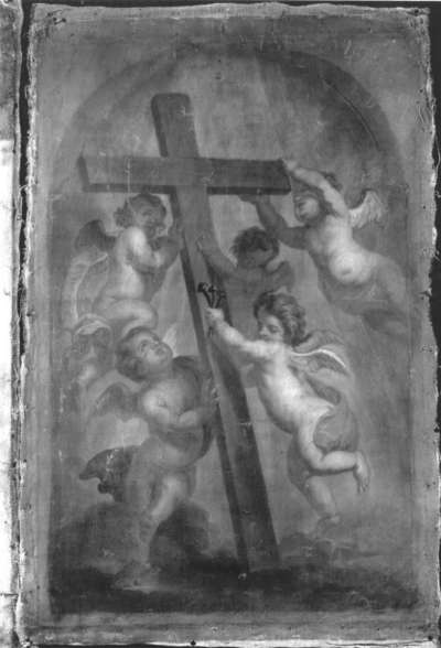 Die Verehrung des Hl. Kreuzes durch fünf Engel