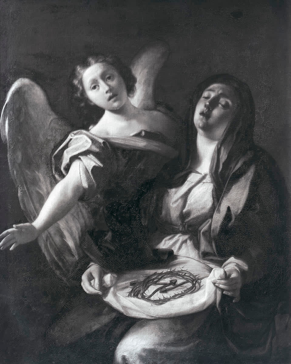 Die trauernde Muttergottes mit den Leidenswerkzeugen Christi