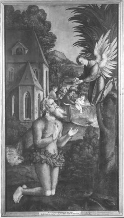 Christgartner Altar: Kommunion des hl. Onufrius