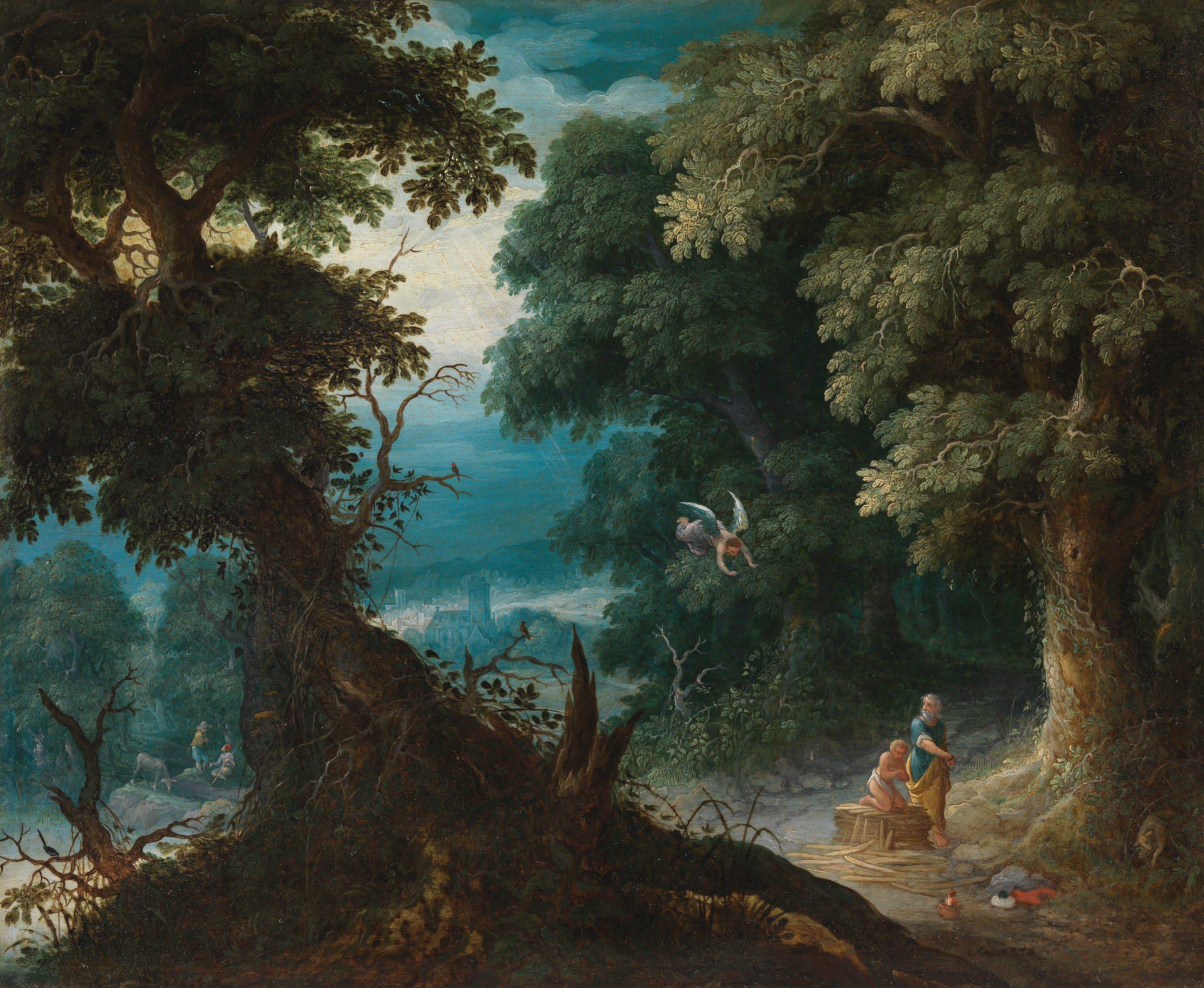 Waldlandschaft mit Abrahamsopfer