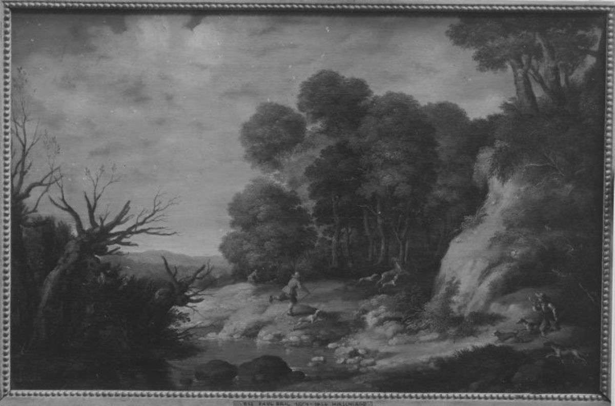 Waldlandschaft mit Hirschjagd