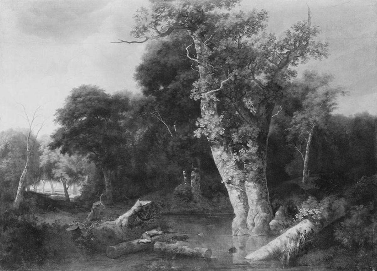 Waldlandschaft mit Jäger