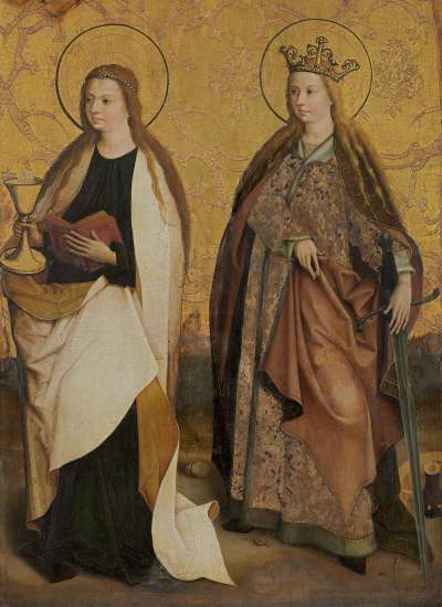 Altarflügel: Die hll. Barbara und Katharina