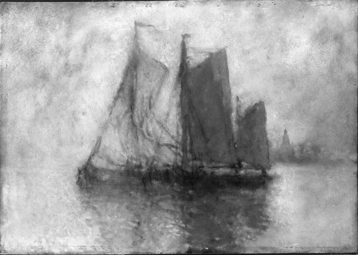 Fischerboote auf der Unterelbe