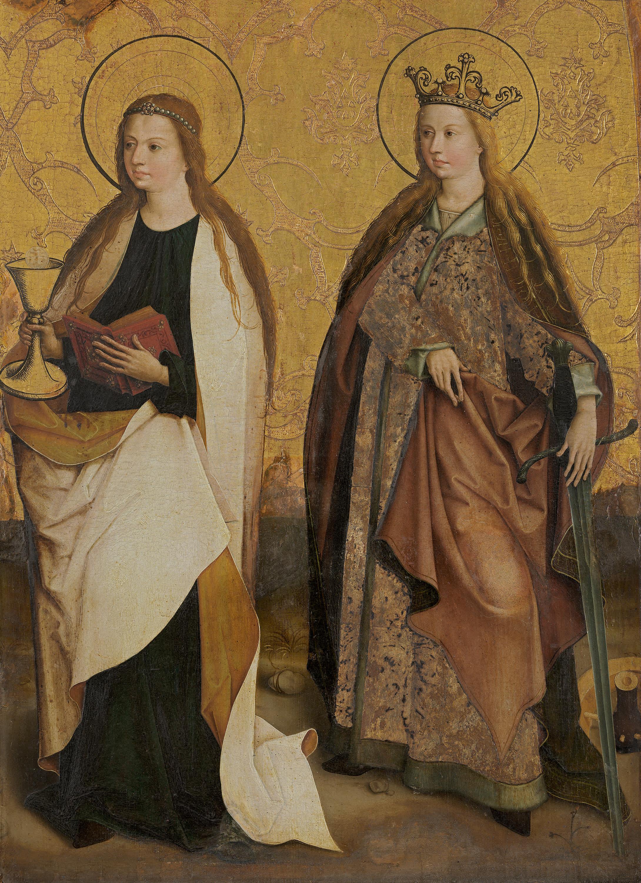 Altarflügel: Die hll. Barbara und Katharina