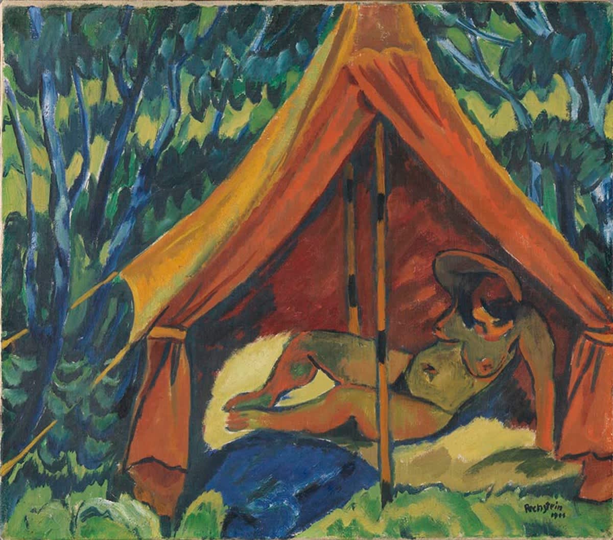 Akt im Zelt