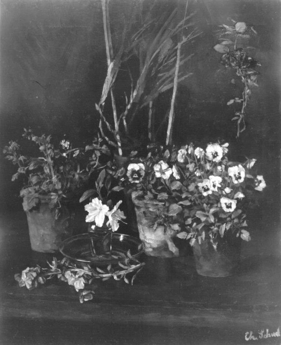 Blumenstillleben mit Stiefmütterchen