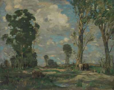 Landschaft mit Kühen