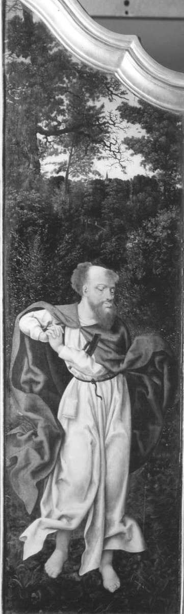 Beweinungstriptychon: Hl. Matthias
Rückseite: Maria der Verkündigung