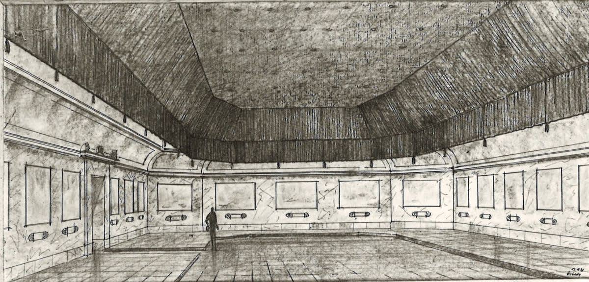 Entwurf zum Umbau des Rottmann-Saales in der Neuen Pinakothek