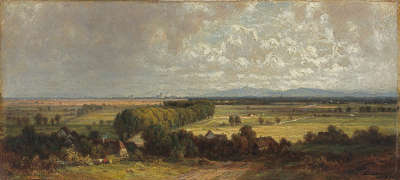Blick von Dachau auf das Gebirge
