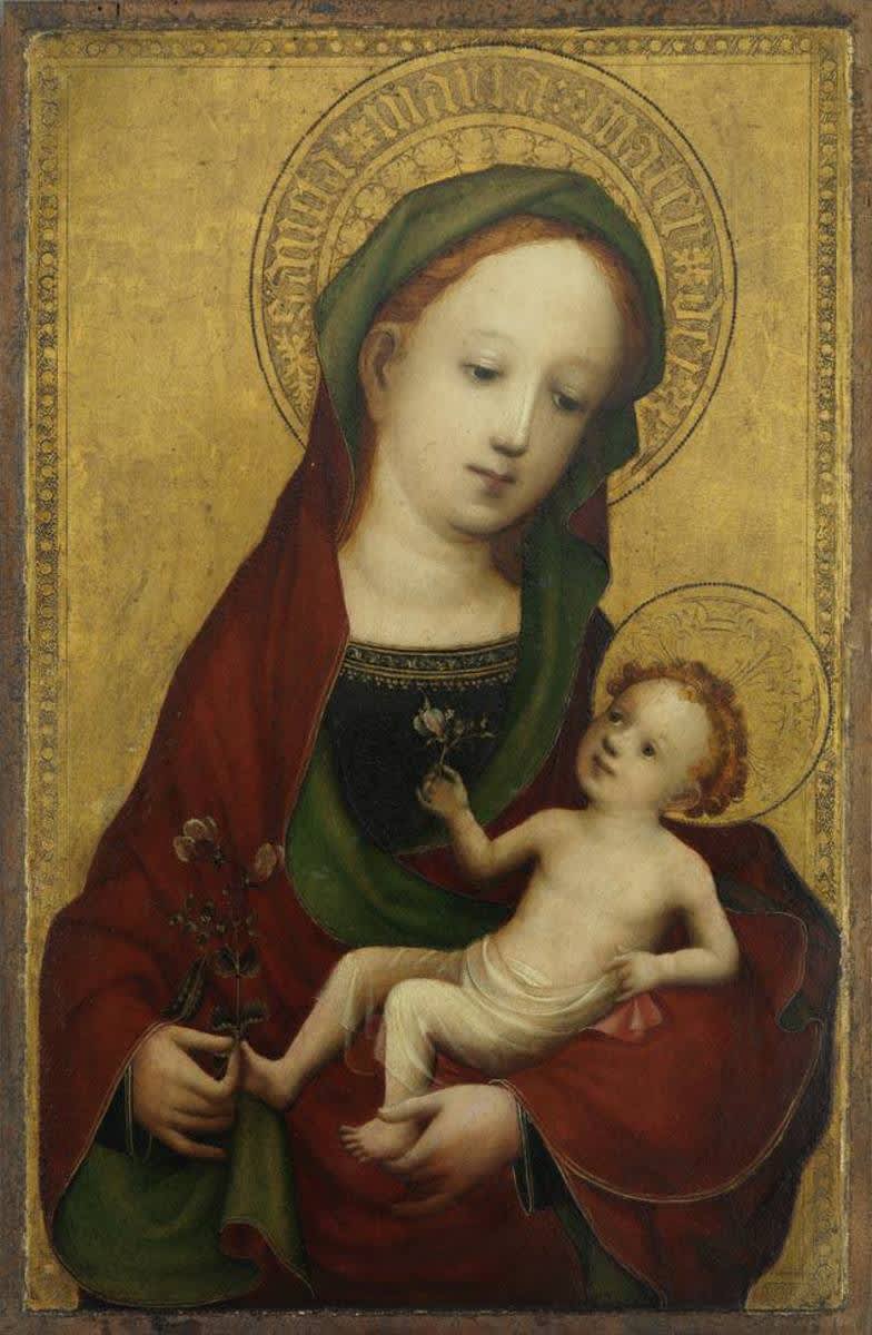 Maria mit Kind mit der Erbsenblüte