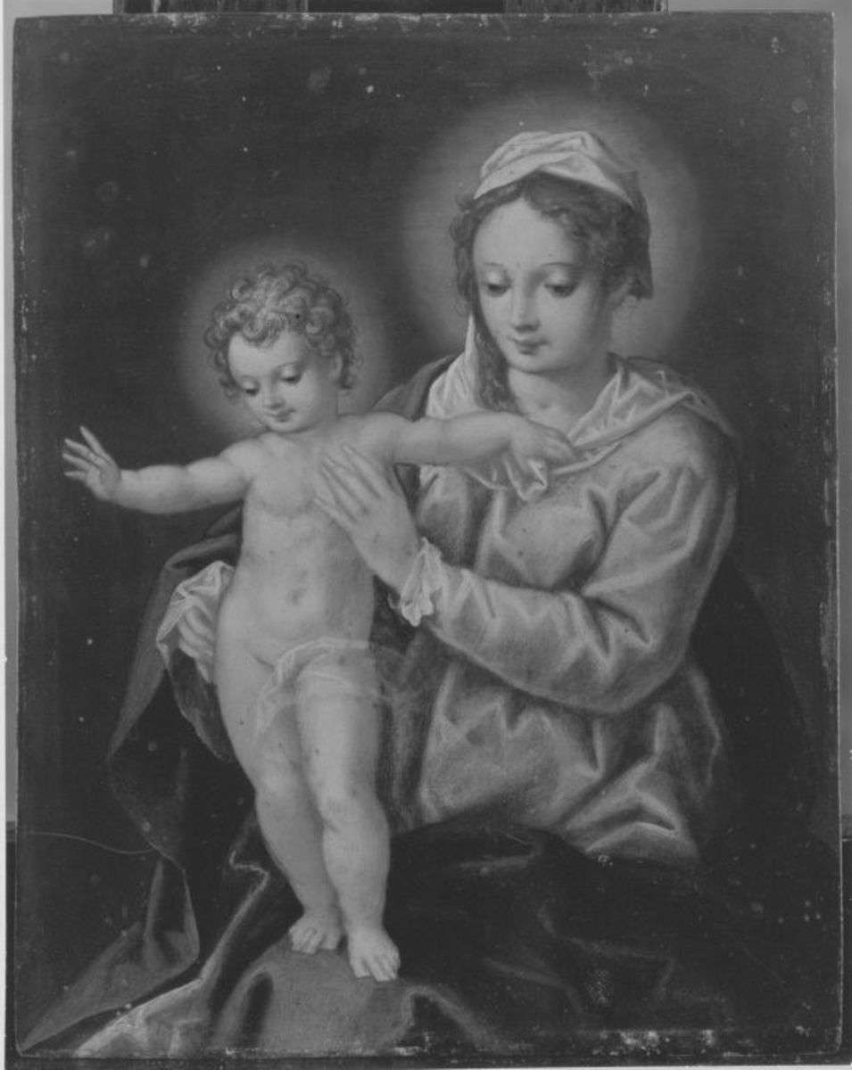 Maria mit Kind
Rückseite: Hl. Joseph mit Kind