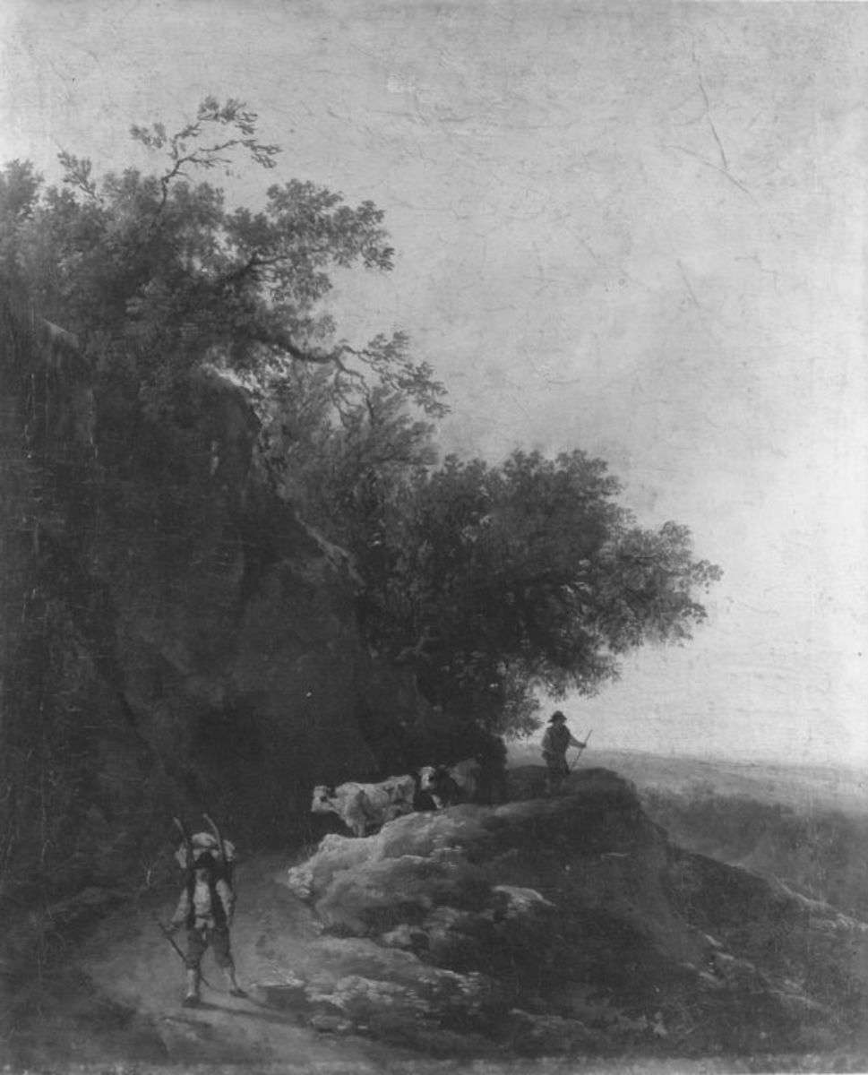 Landschaft mit Vieh und Hirten