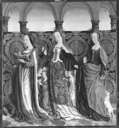 Beschneidungsaltar: Die hll. Columba, Ursula und Agnes