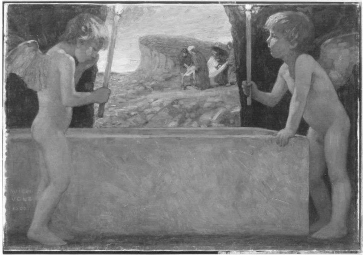 Zwei Engel am Grab Christi