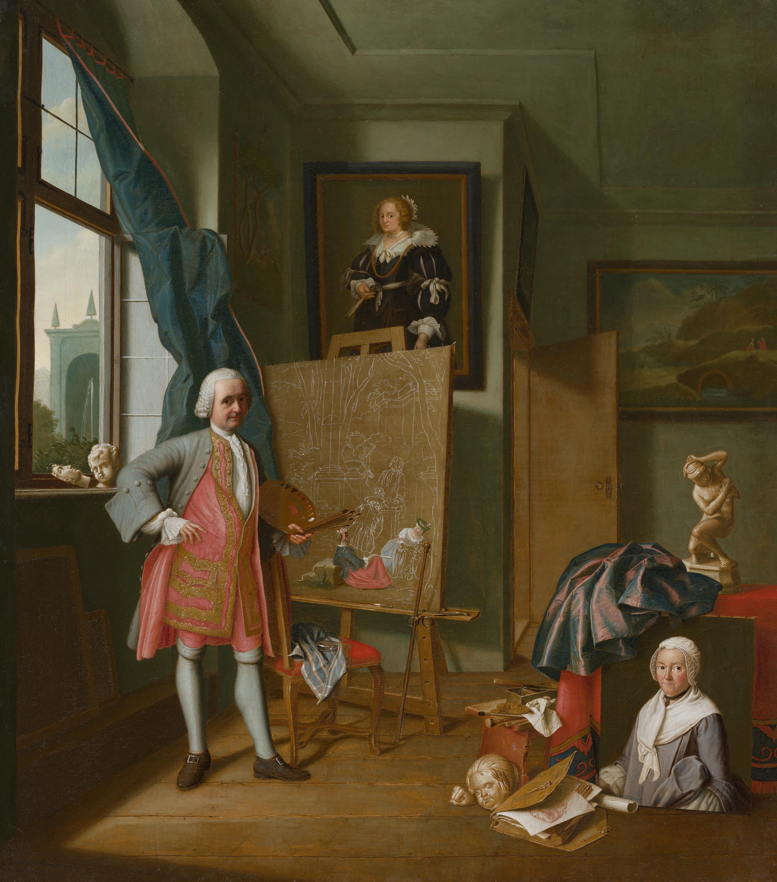 Selbstbildnis im Atelier