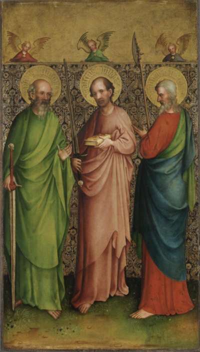 Kreuzigungsaltar: Apostel Simon, Judas Thaddäus und Matthias
Rückseite: Hl. Gereon