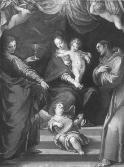 Maria mit Kind und den hll. Johannes der Evangelist und Franziskus